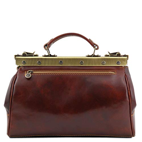 Tuscany Leather Monalisa Doctor gladstone leather bag with front straps Honey