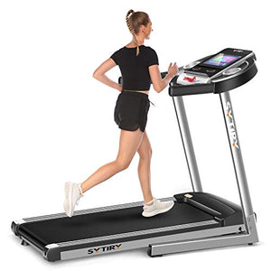 sytiry Treadmill with Large 10" Touchscreen and WiFi Connection, YouTube, Facebook and More, 3.25hp Folding Treadmill, Cardio Fitness Exercise Machine for Walking, Jogging, and Running.