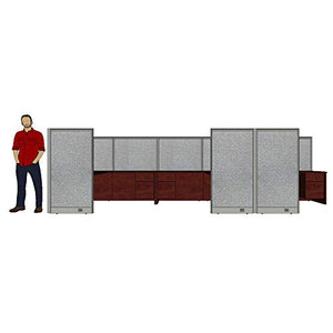 G GOF 3 Person Workstation Cubicle (6'D x 21'W x 4'H) - Office Partition, Room Divider