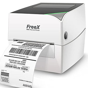FreeX WiFi SuperRoll Thermal Printer for 4x6 Shipping Labels | White, Wireless Shipping Labels Printer | Works with Zebra, Brother, Dymo Labelwriter 4XL, Rollo, Munbyn, MFlabel, Comer, Polono Labels