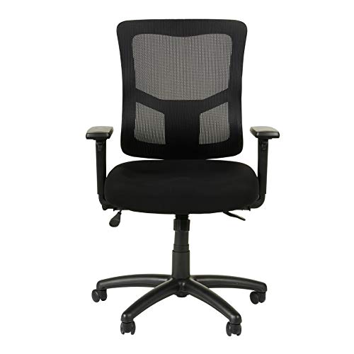 Alera ALEELT4214S Elusion II Series Mesh Mid-Back Synchro with Seat Slide Chair, Black