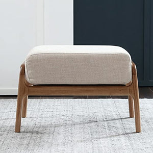 KOHARA Luxury 67cm Nordic Solid Rubber Wood Footstool - Walnut White