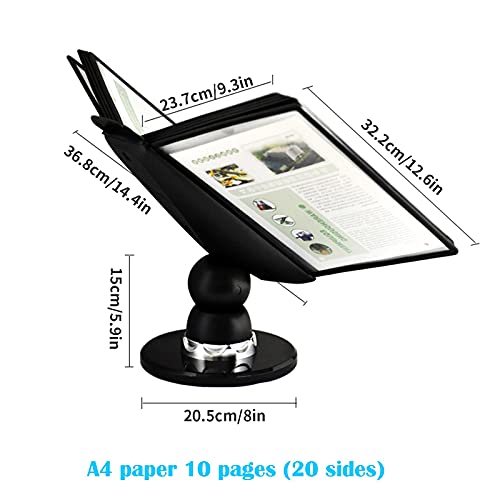 Desktop Reference System Small Durable Desk Display Unit Black Gray 10 20 Documents Restaurant Menu Book