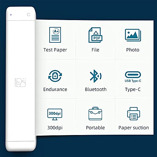 Thermal Printer HPRT - MT800Q Portable Mini Printer, Wireless Printer for iPhone and Computer, The Best Small Printer Support 216mm Width A4 Paper, Home Use, Office, Travel and Mobile Printer