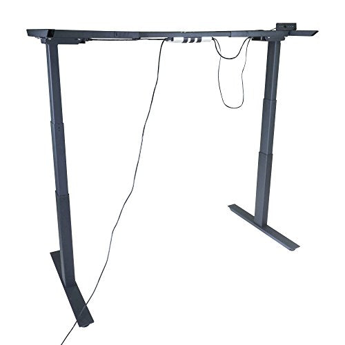 Titan Dual Motor Electric Adjustable Base Height Sit-Stand Standing Desk Frame 50" H 63" W Programmable Buttons