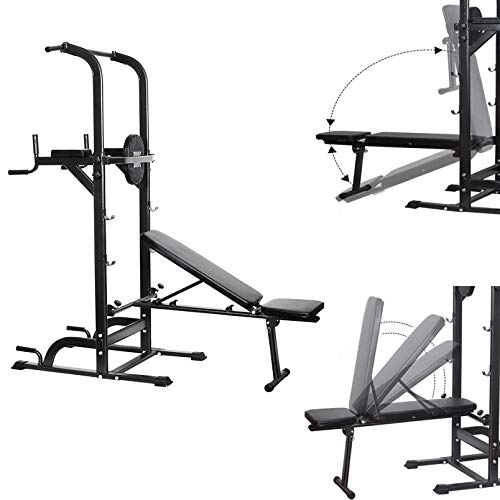 Power Tower Pull Up Dip Station Adjustable Height - Home Gym Tower Strength Training Gym Equipment, Indoor Sit-up Board, Weight-Bearing Squat Rack
