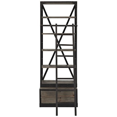 Modway EEI-1211-BRN-SET Velocity Wood Bookshelf, Brown