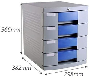 None Flat File Cabinet 4-Layer Drawer Storage Organization with Lock/Blank Label