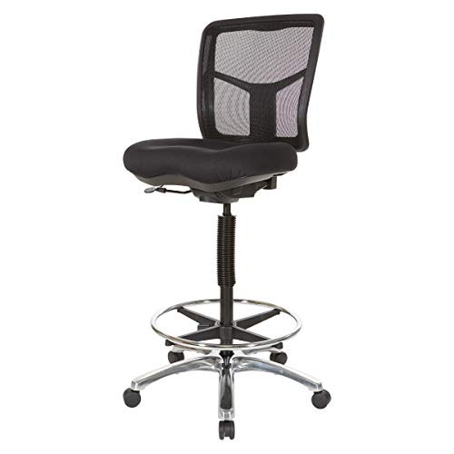 Office Star Drafting Chair with Footring, Coal FreeFlex and Chrome Base