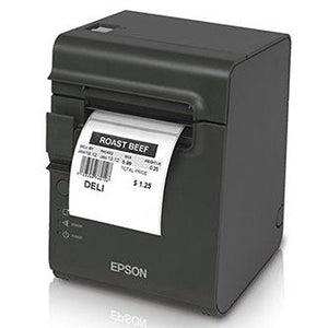 Epson C31C412416 TM-L90 Plus Thermal Label Printer, USB/Serial Interface, Thermal Label, Without Peeler, with Power Supply, Dark Gray