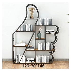 HARAY Wrought Iron Bookshelf - Black, Creative Living Room & Office Book Shelf