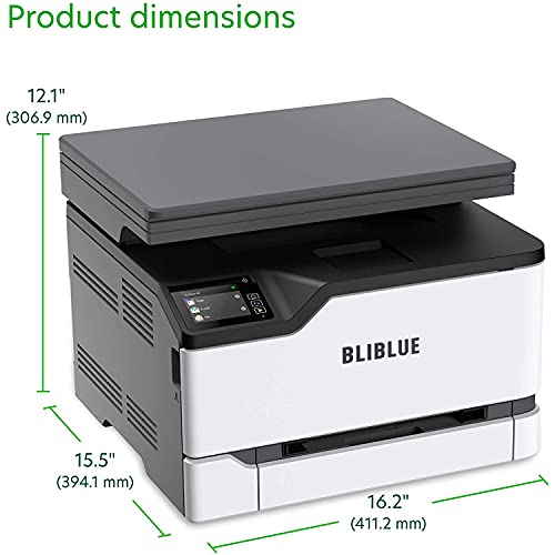 BLIBLUE Color Multifunction Laser Printer with Print, Copy, Scan, and Wireless Capabilities, Two-Sided Printing with Full-Spectrum Security and Prints Up to 24 ppm , White, Gray
