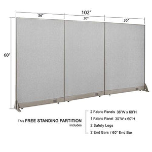 GOF Freestanding Office Partition, Large Fabric Room Divider Panel 102" x 60