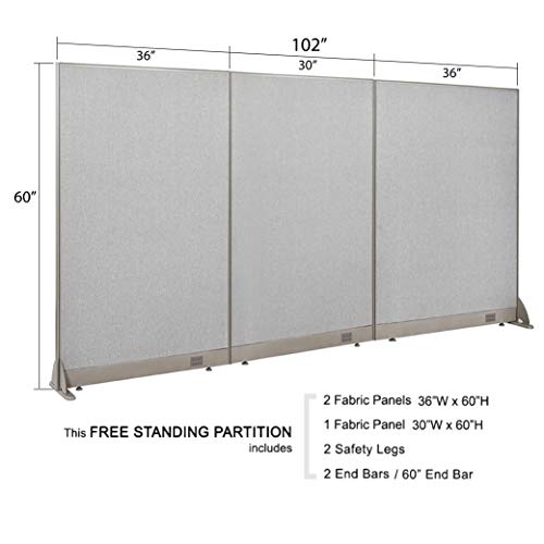 GOF Freestanding Office Partition, Large Fabric Room Divider Panel 102" x 60