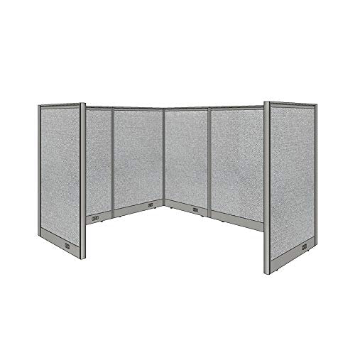 G GOF 1 Person Workstation Cubicle (6' x 6' x 4') - Office Partition, Room Divider (48" Desk, Artisan Grey)