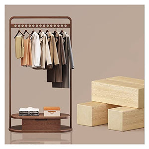BinOxy Free Standing Coat Rack All Wood Hanging Clothes Rack - Heavy Duty Vertical Coat Shelf (1, 100cm)