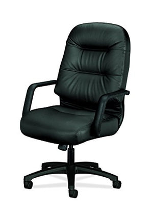 HON Leather Executive Chair - Pillow-Soft Series High-Back Office Chair, Black (H2091)