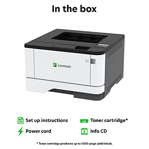 Lexmark B3442dw Monochrome Laser Printer with Full-Spectrum Security and Print Speed Up to 42 ppm(29S0300), Gray/White, Small