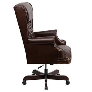 Flash Furniture High Back Traditional Tufted Brown LeatherSoft Executive Office Chair