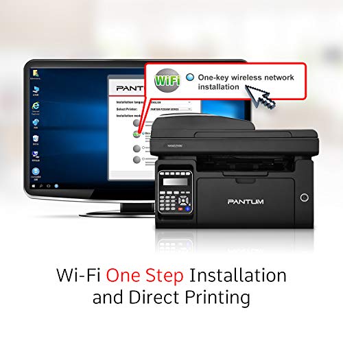 Pantum Monochrome All-in-one Wireless Laser Printer with Print Copy Fax Scan & ADF, Compact Multifunction for Home Office Mobile 23 PPM Printing (Laserjet M6600NW, Black)