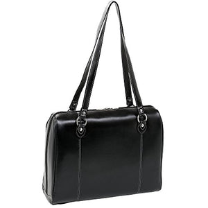Mcklein USA Leather Ladies' Laptop Briefcase, Black