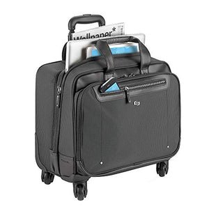 Solo New York Gramercy Rolling Laptop Bag. 4 Wheel Rolling Briefcase for Women and Men. Fits Up to 15.6 Inch Laptop - Grey