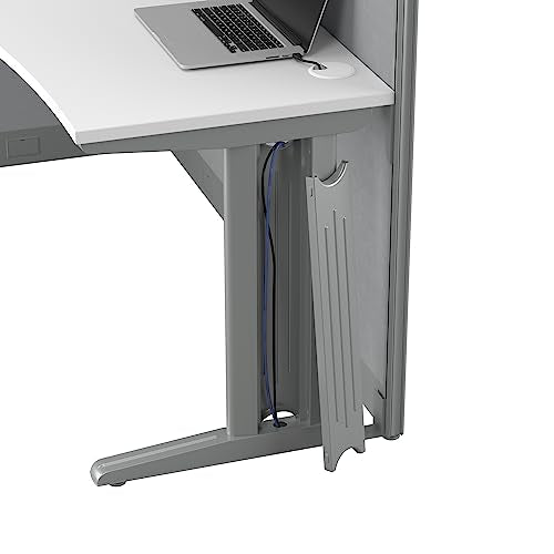Bush Business Furniture Office in an Hour Straight Cubicle Desk with Storage, Drawers, and Organizers | Modern Computer Table Set, 65W, Pure White