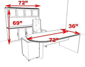 UTM Furniture 4pc Modern Contemporary Executive Office Desk Set, RO-ABD-D26