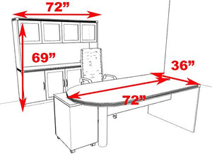 UTM Furniture 4pc Modern Contemporary Executive Office Desk Set, RO-ABD-D25