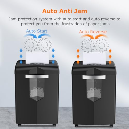 Bonsaii Heavy Duty Paper Shredder, 24 Sheet Crosscut for Commercial Use, Anti-Jam System, P-4 High Security - C144-D