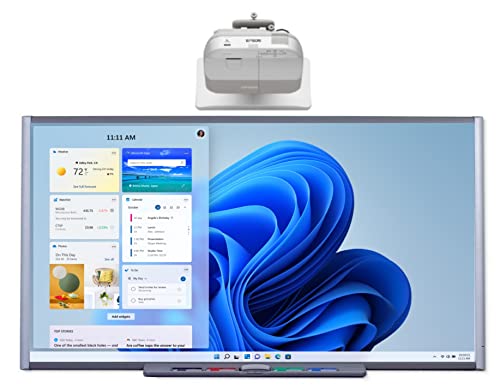 SMART 87" Interactive Whiteboard and Projector for Professional Collaboration and Classroom Presentations