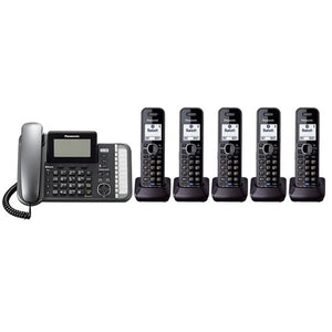 Panasonic KX-TG9582B + 3 KX-TGA950B Corded/Cordless Combination Telephone 2-Line DECT 6.0 System