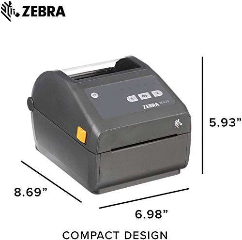 Zebra ZD420 Direct Thermal Printer Plus 4 x 6 in Z-Perform 2000D Permanent Adhesive Labels Print Width of 4 in Ethernet and USB Connectivity