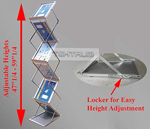 Tektrum Portable Foldable Metal Literature Rack Display Holder Stand - 6 Pockets