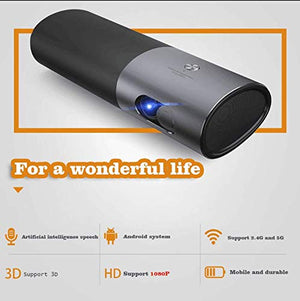 Portable Projector Home Theatre Projector 3D Full HD MovieWiFi&Bluetooth DLP Video Projector Support 1080P Built in Battery 15600mAh Android System