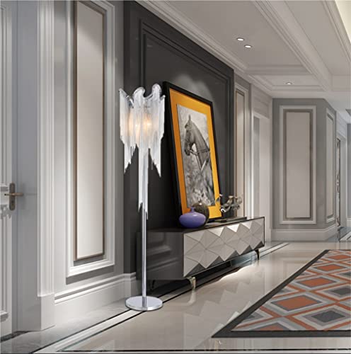 KAACH Dimmable Modern Silver Tassel Floor Lamp