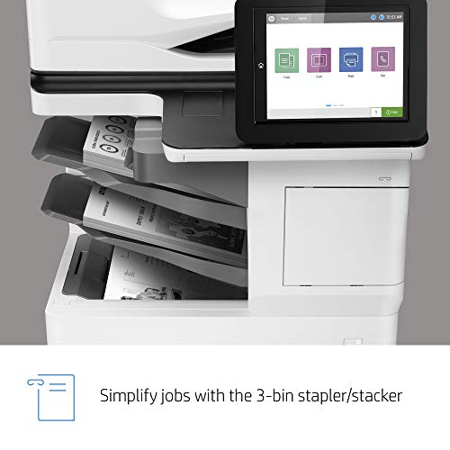 HP LaserJet Enterprise MFP M634z Monochrome Multifunction Duplex Printer with Extra Paper Trays and 3-bin Stapler/Stacker (7PS96A)
