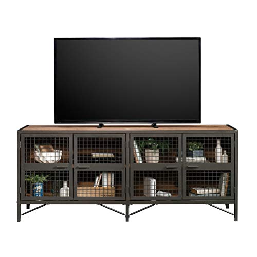 Sauder 420649 Boulevard Cafe Credenza, Holds up to a 65" TVs, Black & Vintage Oak Finish