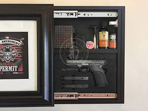 CRYSTAL L&D Hidden Storage Photo Frame for Gun and Valuables 20 in. x 17 in. w/Magnetic Lock (Brown)