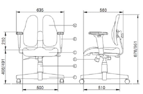 DUOREST DR-250G Leaders Office & Desk Chair with 3D Design Backrest, Urethane Caster, Tilt, Arm Rest (Knit Gray)