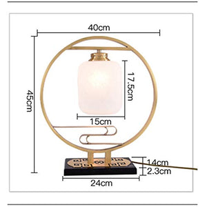 TYXHZL Personality Simple Bedroom Bedside Creative lamp Retro Copper Living Room Hotel Warm Light Study Room Lamps