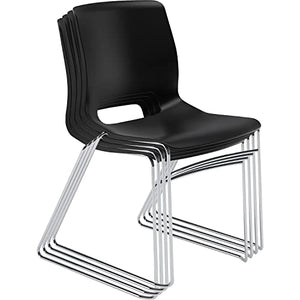 HON Motivate Seating High-Density Stacking Chair, Onyx/Chrome, 4/Carton