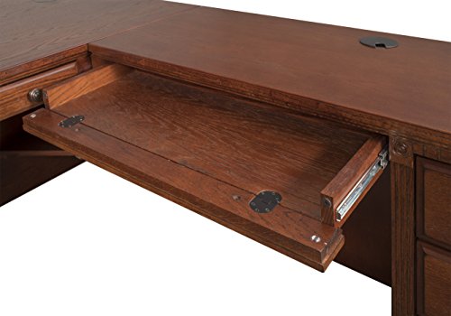 Martin Furniture Huntington Oxford Office Right L-Shaped Desk, Burnish Finish