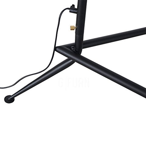 Scandinavian Style 3 Rotating Arms Carbonized Steel Black Mid Century Floor Lamp