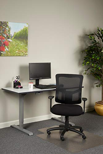 Alera ALEELT4214F Elusion II Series Mesh Mid-Back Swivel/Tilt Chair with Adjustable Arms, Black