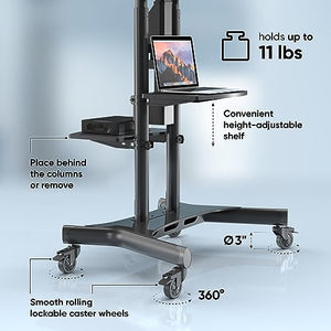 ONKRON Motorized TV Stand for 50" - 86" TVs up to 200 lbs - Adjustable Height - VESA 800x500 - Black