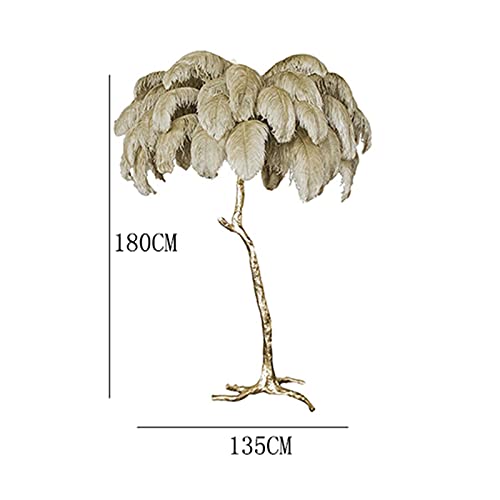 Nordic Feather LED Floor Lamp 180CM Khaki - Purple