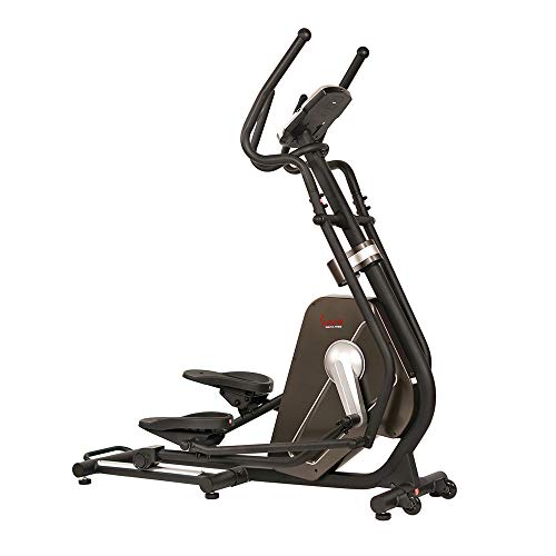 Sunny Health & Fitness Magnetic Elliptical Trainer Machine w/Device Holder, LCD Monitor, 265 LB Max Weight and Pulse Monitoring - Circuit Zone, Black (SF-E3862)