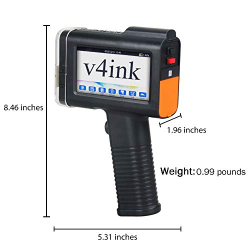 Portable Handheld Printer Labeler v4ink BT-HH6105B3 with 4.3 Inch HD LED Touch Screen Bottle Wood Printer use for QR-Code Barcode Production Date DIY Logo Print on Card Bag Box Labeler