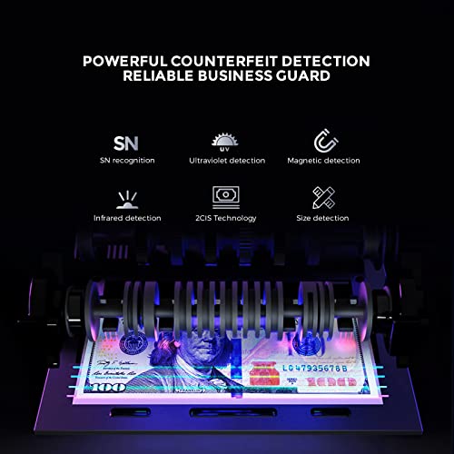 NUCOUN VC-7 Prime Level Bank Grade Money Counter Machine Mixed Denomination Value Counting Serial Number 32 Currency Enabled 2CIS/UV/IR/MG/MT Counterfeit Detection Bill Value Counter 3 Years Warranty